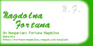 magdolna fortuna business card